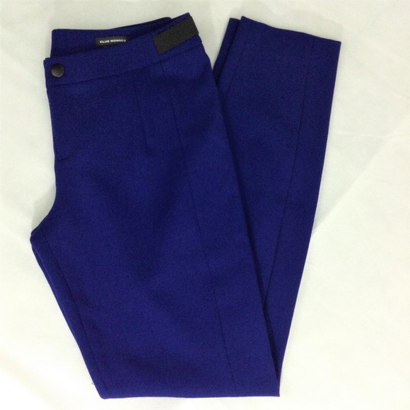 Club Monaco Royal Blue Wool Blend Slim Pants - Picture 1 of 6